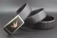 ceinture emporio armani eagle crocodile pattern black